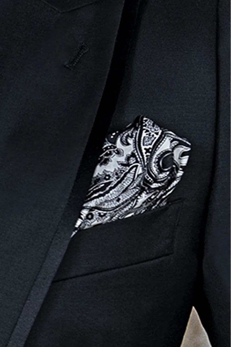 Abito cerimonia uomo fashion nero, gilet e pantalone principe di galles grigio 4