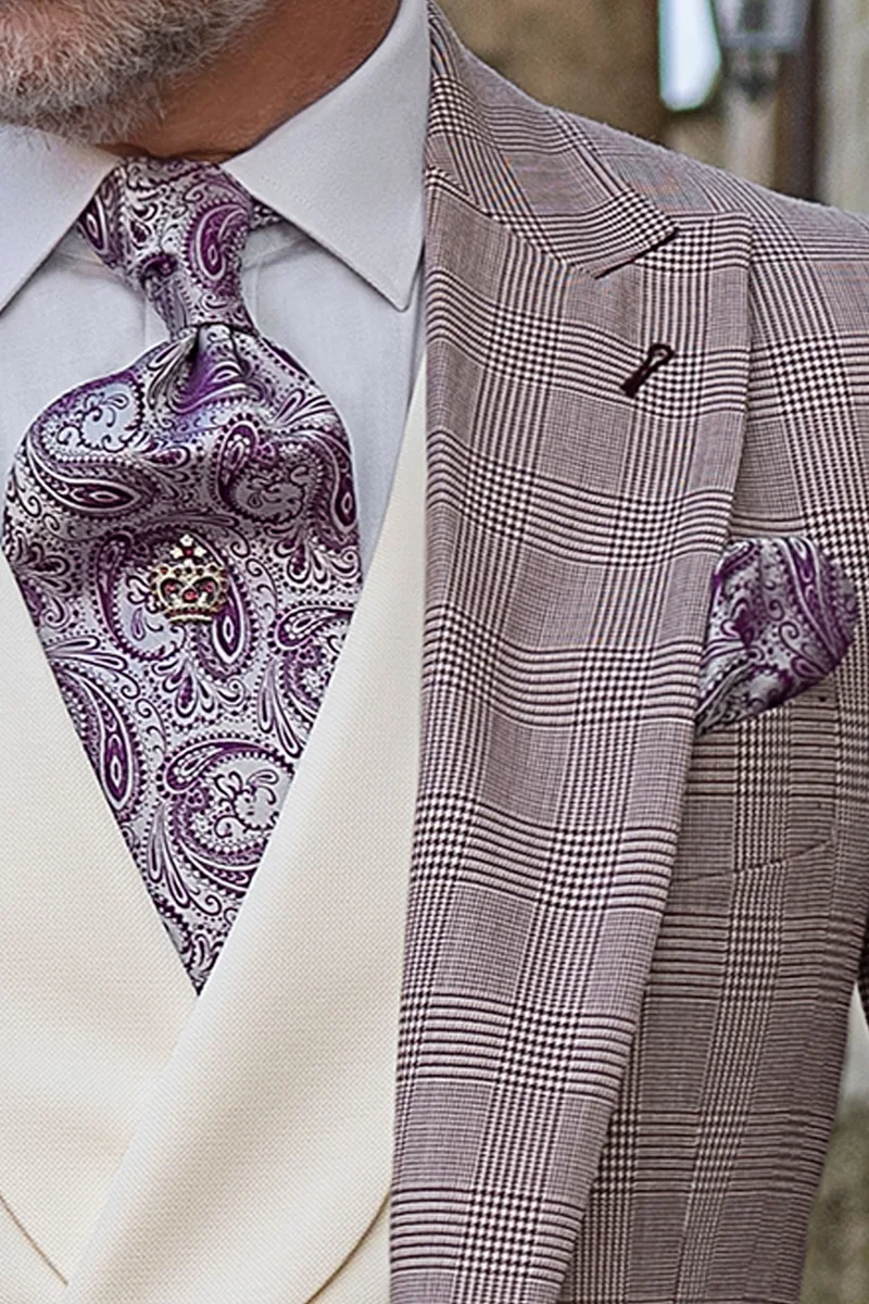 Vestito sposo moderno principe di Galles bordeaux 3