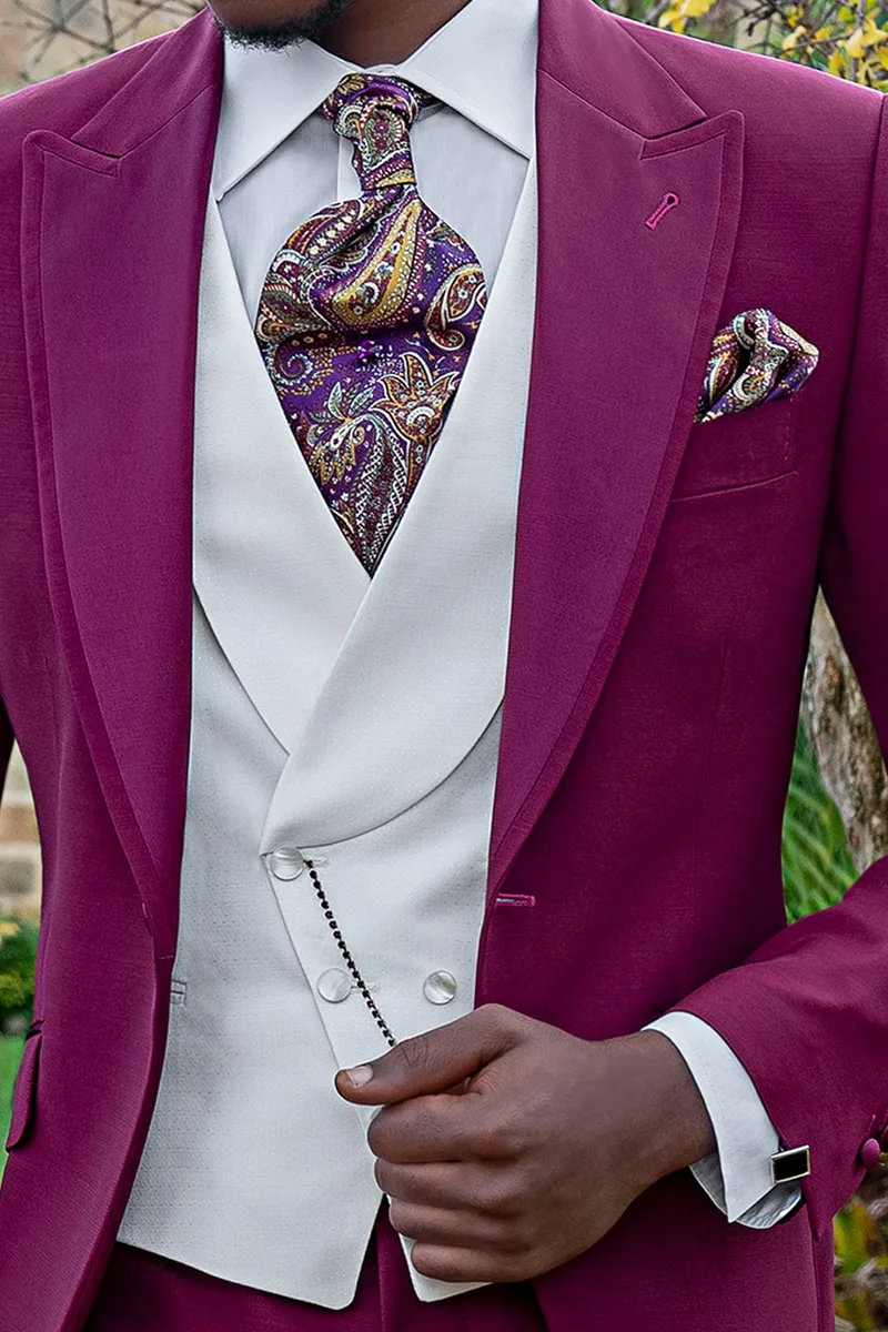 Vestito da sposo moderno fucsia 2