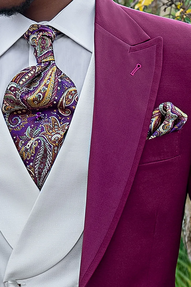 Vestito da sposo moderno fucsia 3