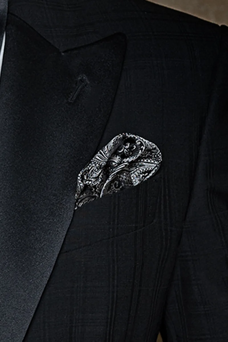Smoking uomo da red carpet nero a quadri 3