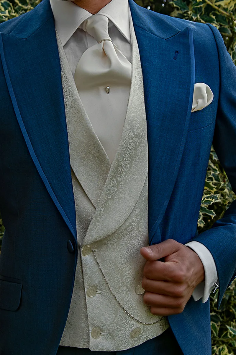Abito sposo fashion blu royal misto lana 2