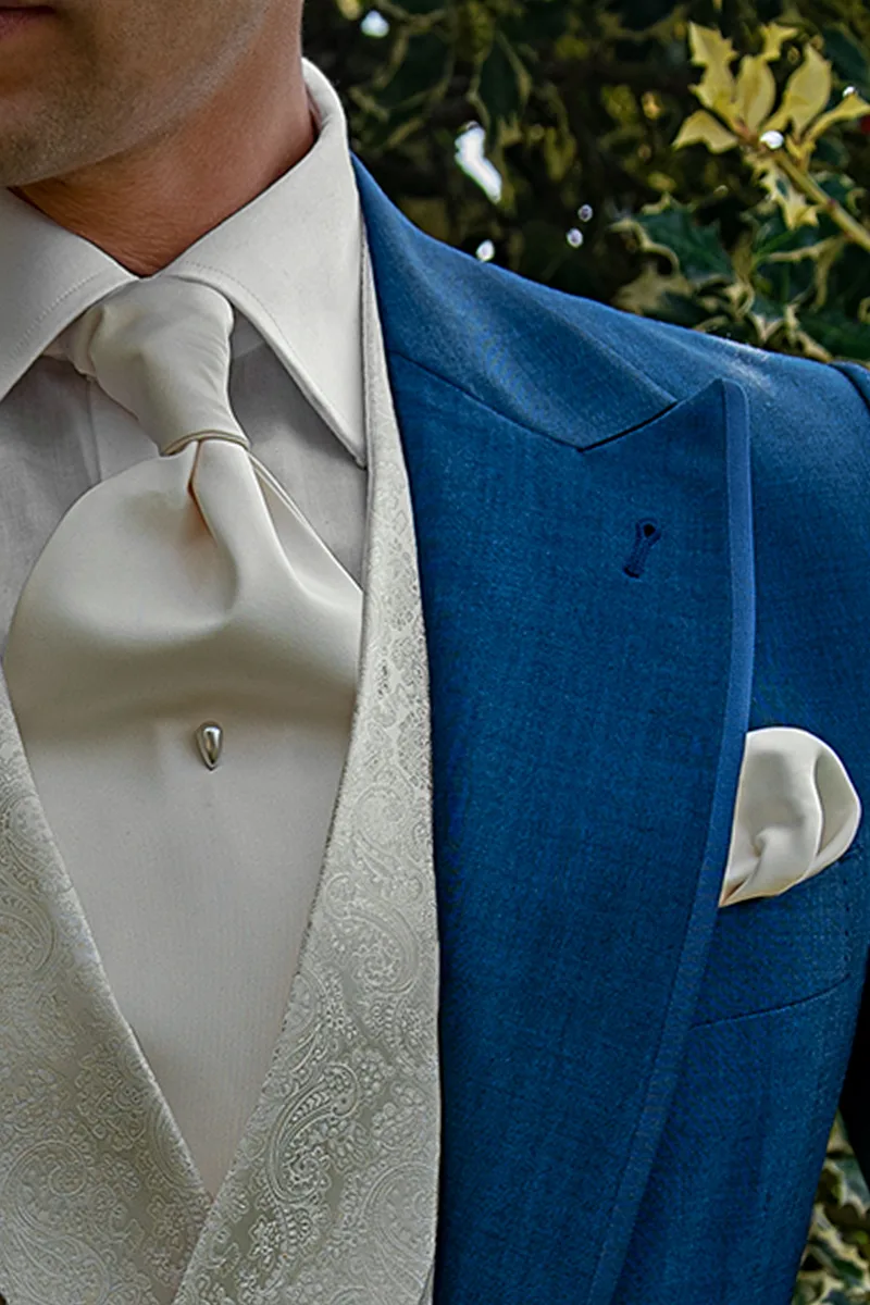 Abito sposo fashion blu royal misto lana 3