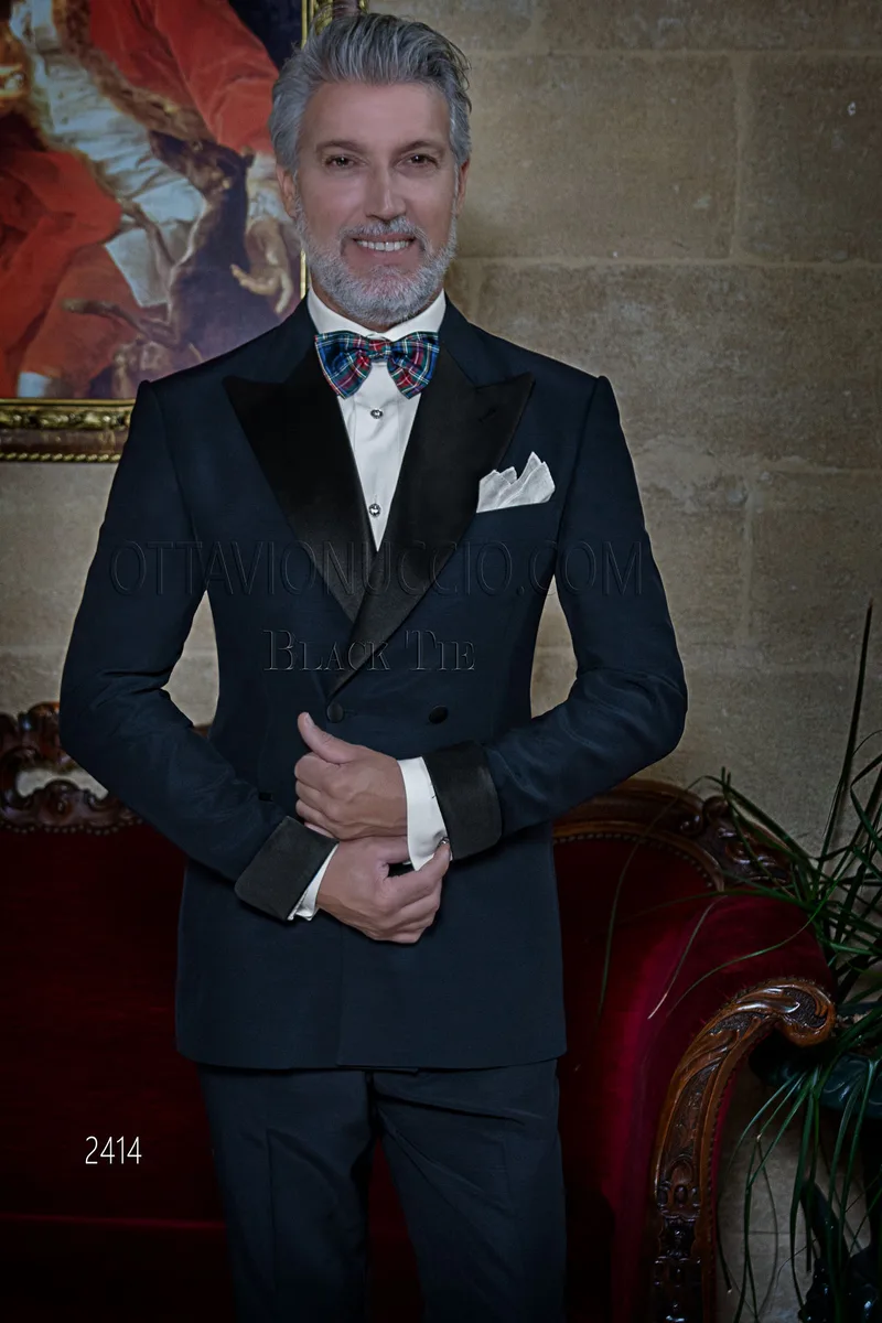 Vestito uomo smoking doppiopetto lancia blu 1