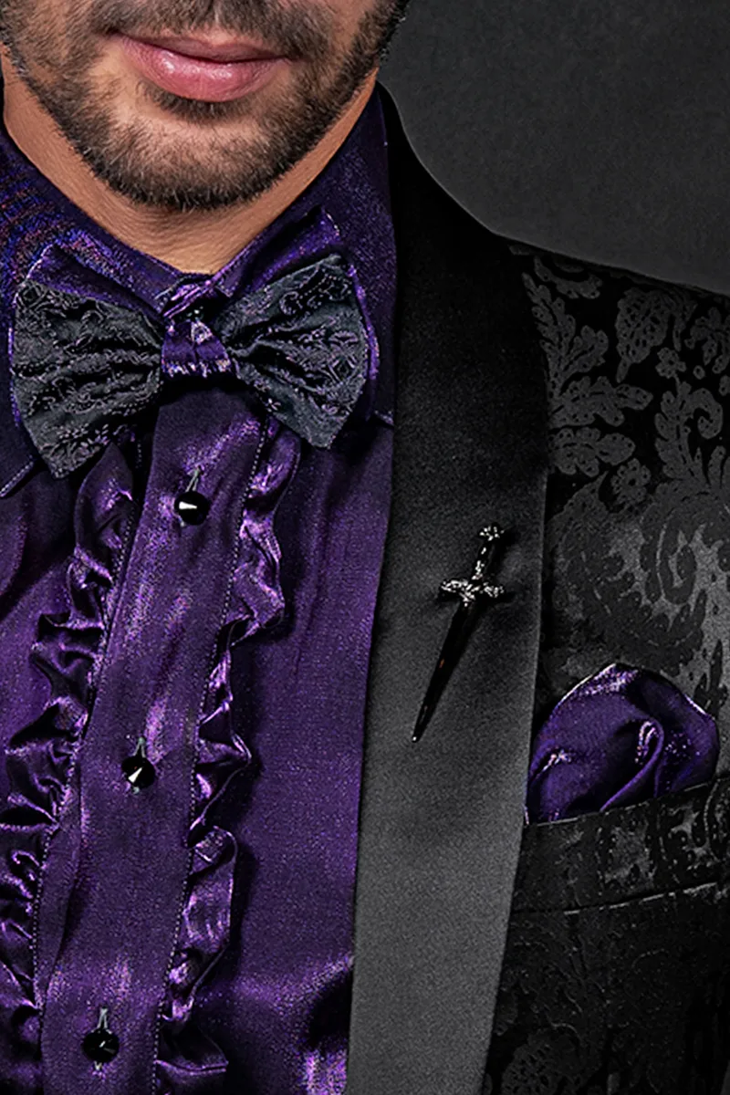 Vestito sposo uomo moderno, giacca in misto seta cotone nera 3