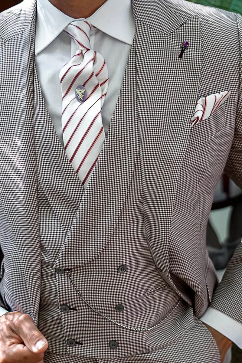 Gilet doppiopetto sciallato bordeaux