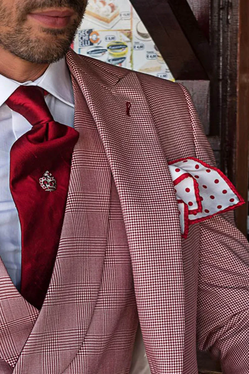 Abito vintage cerimonia uomo in pied-de-poule e gilet doppiopetto 3