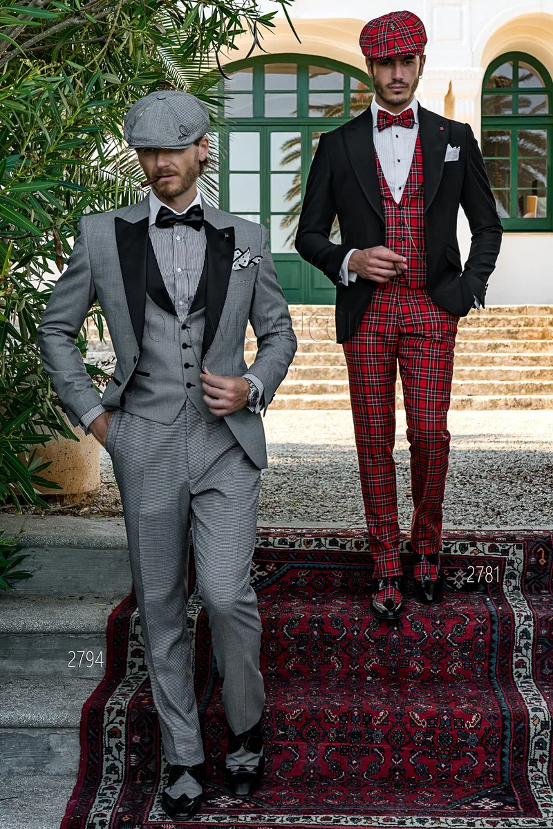 Smoking moderno stile vintage-chic in pied-de-poule nero e bianco 3