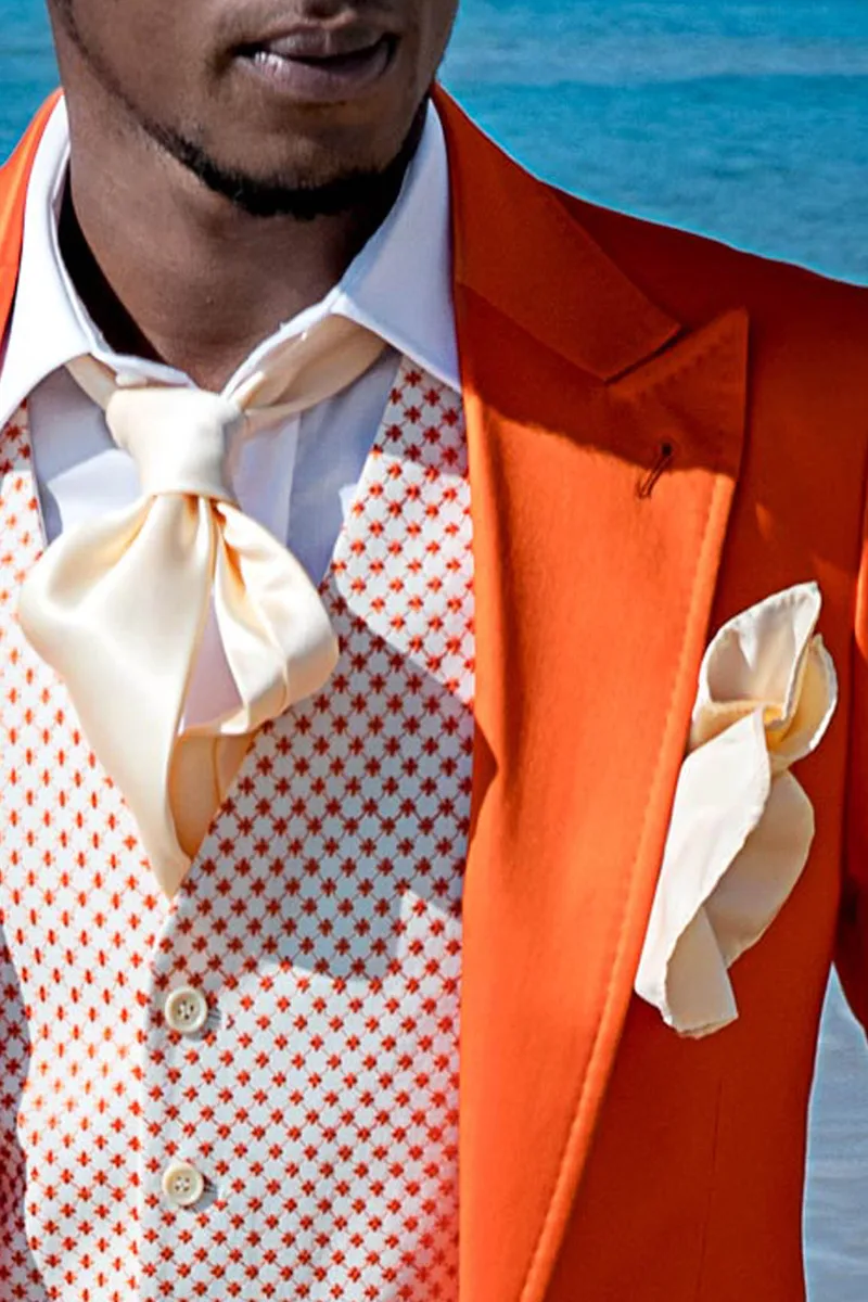 Abito cerimonia in cotone arancio ideale per un matrimonio in spiaggia 3