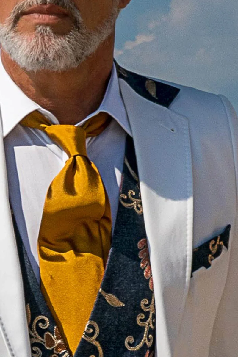 Abito moda elegante in cotone bianco con abbinamento di jeans ricamato 4