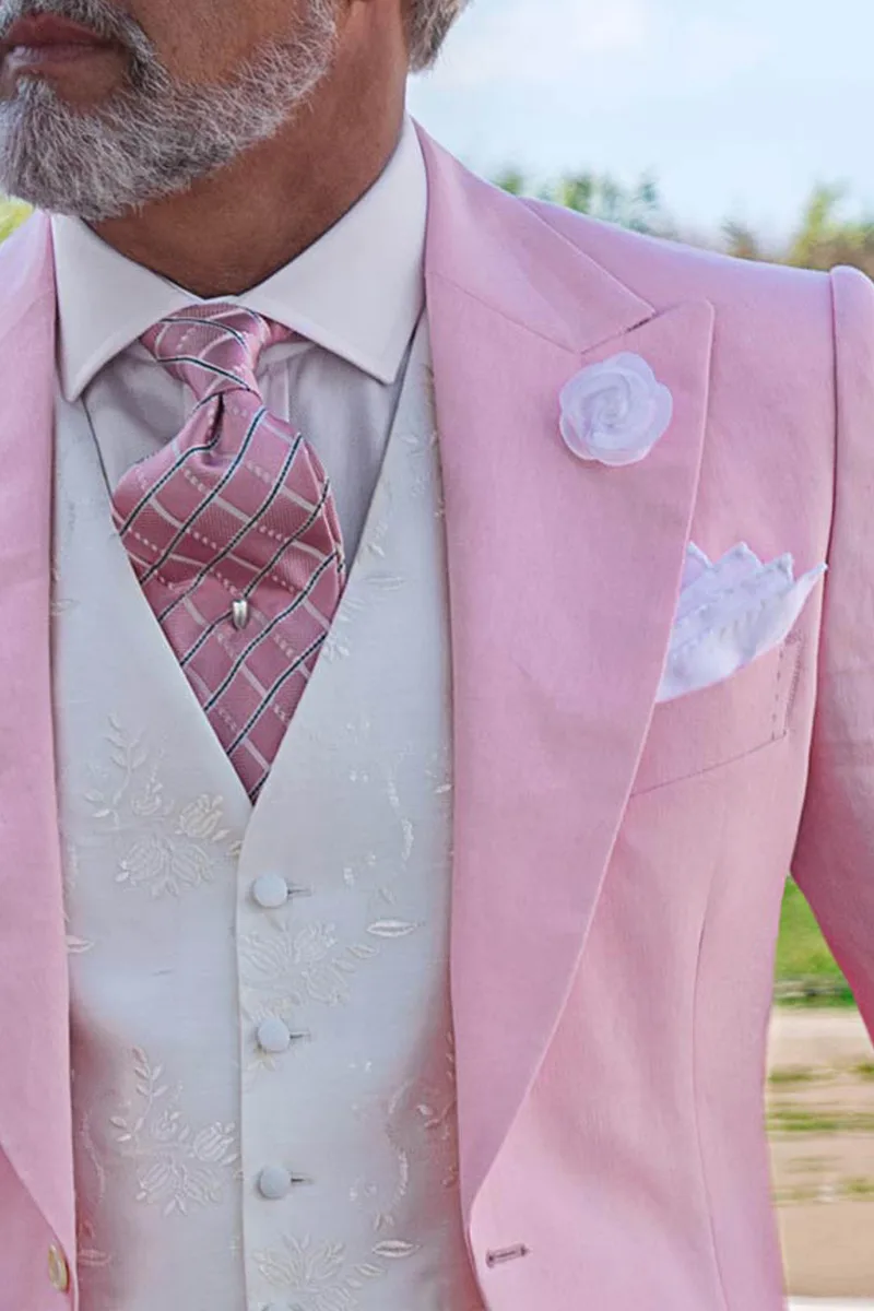 Demi-Tight in puro lino rosa per un matrimonio estivo 3