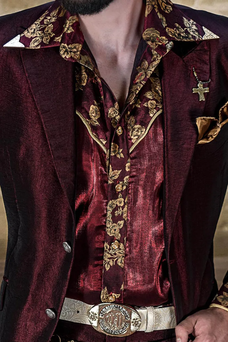 Abito cerimonia uomo slim bordeaux per uno stile “country-chic” 2