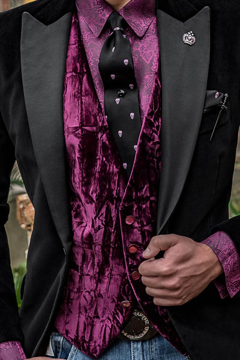 Giacca uomo smoking in velluto nero con rever lancia in raso nero 2
