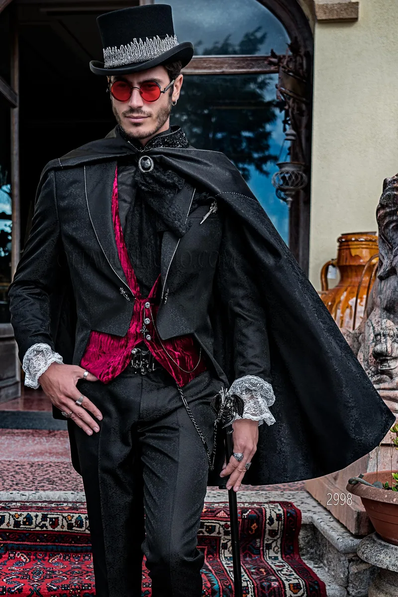 Frac particolare in stile uomo steampunk misto seta con strass crystal – pa