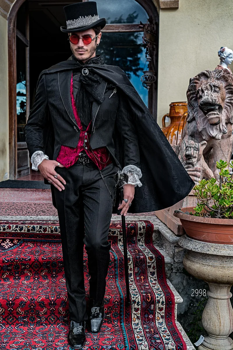 Frac particolare in stile uomo steampunk misto seta con strass crystal – fi