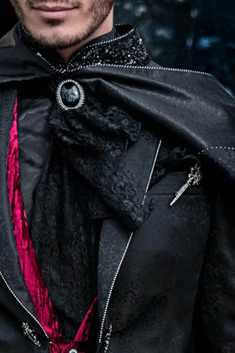 Frac particolare in stile uomo steampunk misto seta con strass crystal 3