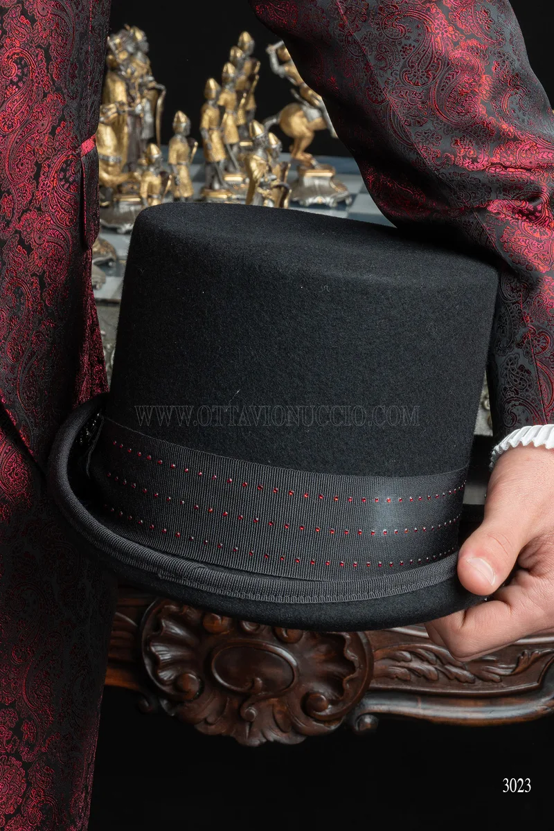 Abito sposo damascato rosso con collo coreano 9