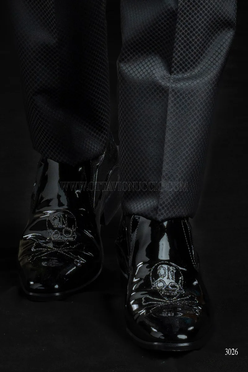 Abito da cerimonia uomo moda nero 3 pezzi 8