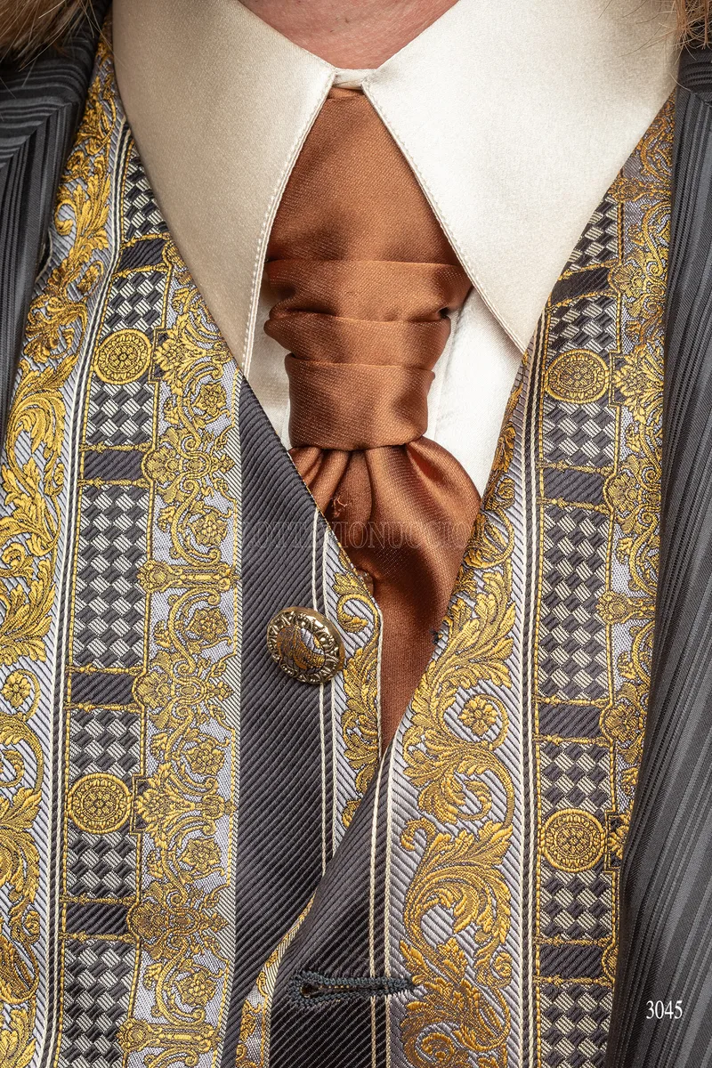 Vestito uomo stile steampunk gessato nero - Disponibilità Limitata 7