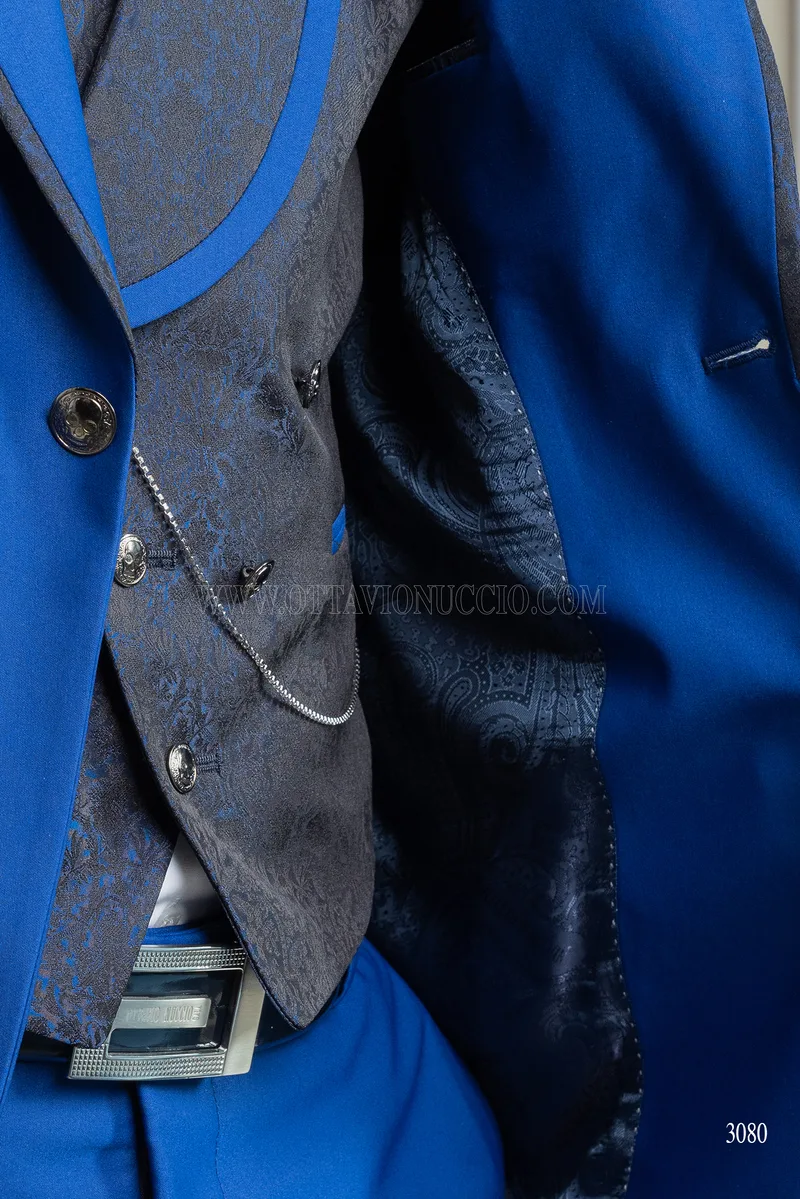 Abito moderno da cerimonia blu elettrico – Bottoni