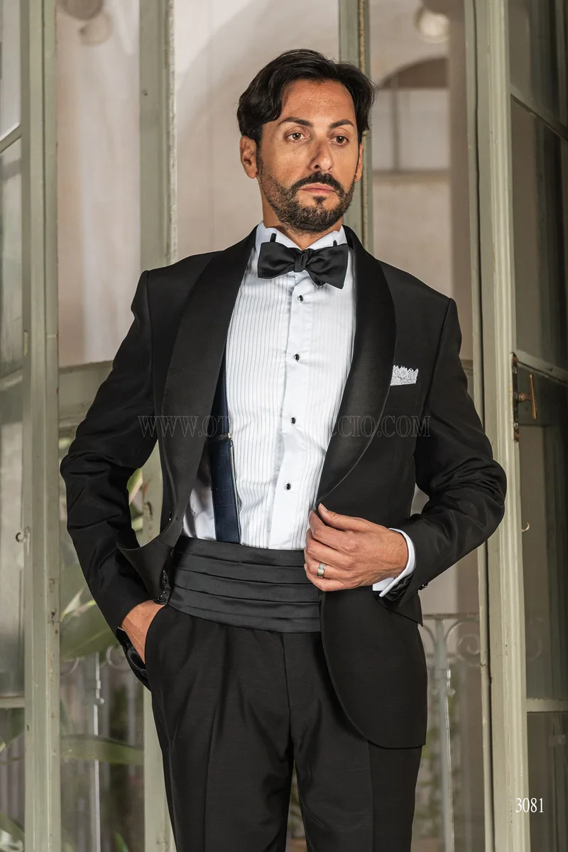 Smoking cerimonia uomo sciallato nero 1