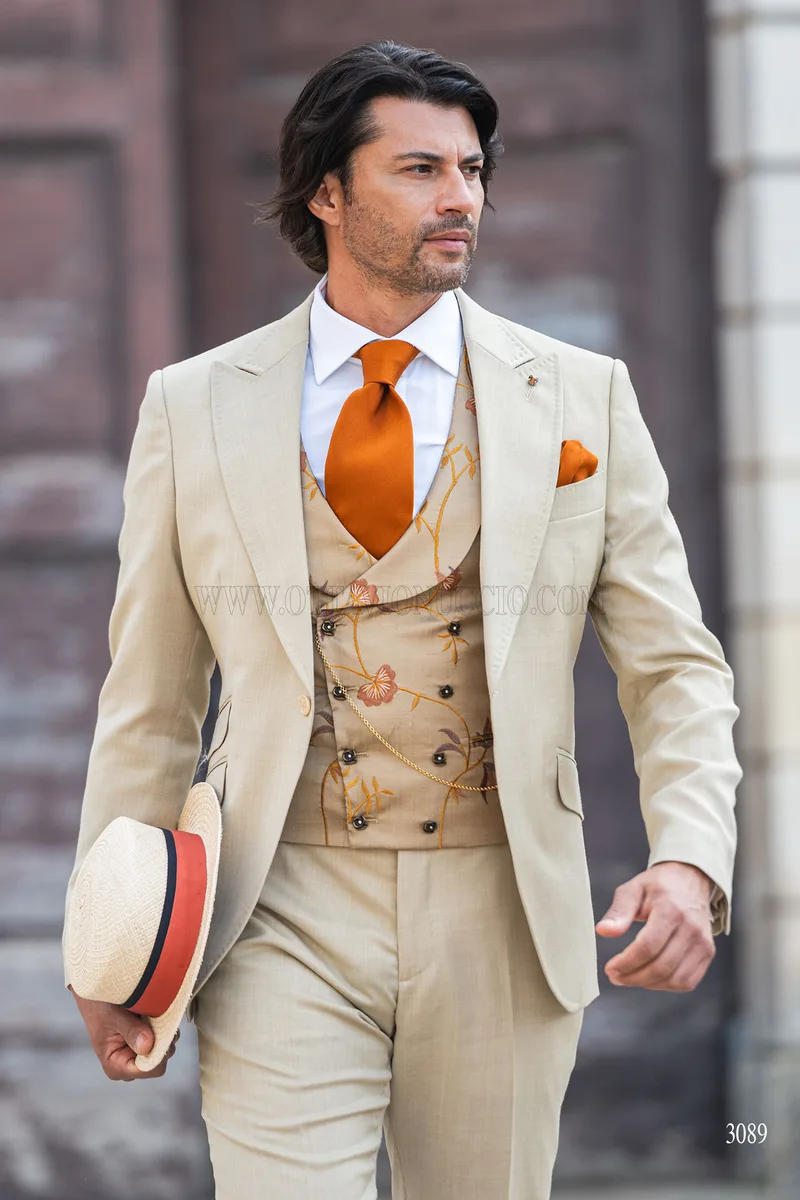 Abito da sposo sabbia stile boho chic 1