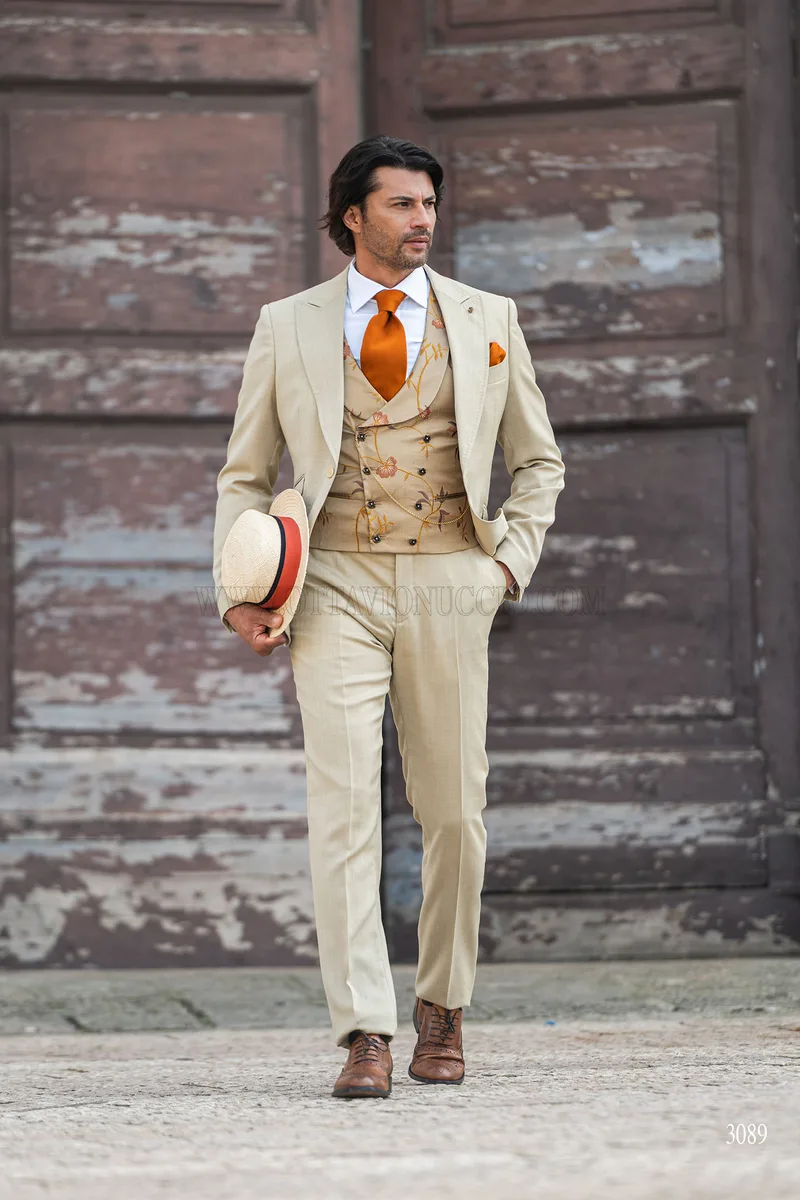 Abito da sposo sabbia stile boho chic 3