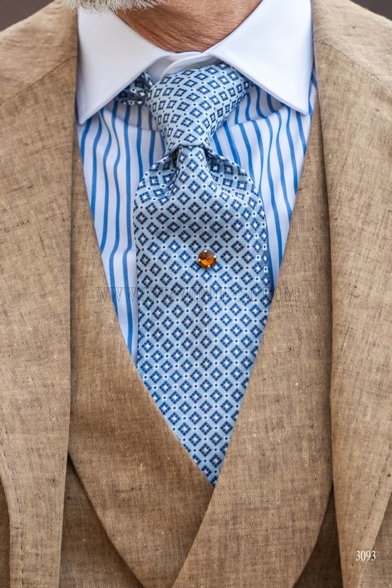 Abito matrimonio country chic uomo lino marrone chiaro 4