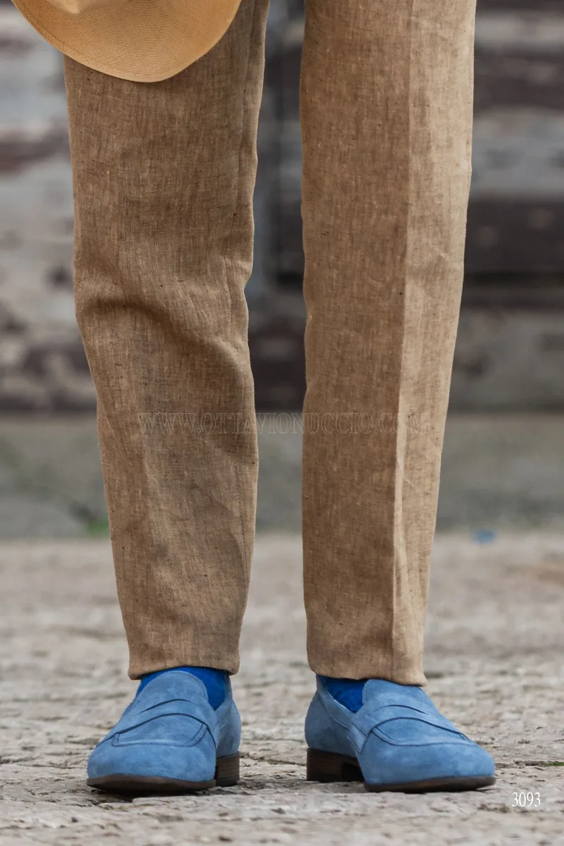 Abito matrimonio country chic uomo lino marrone chiaro 6