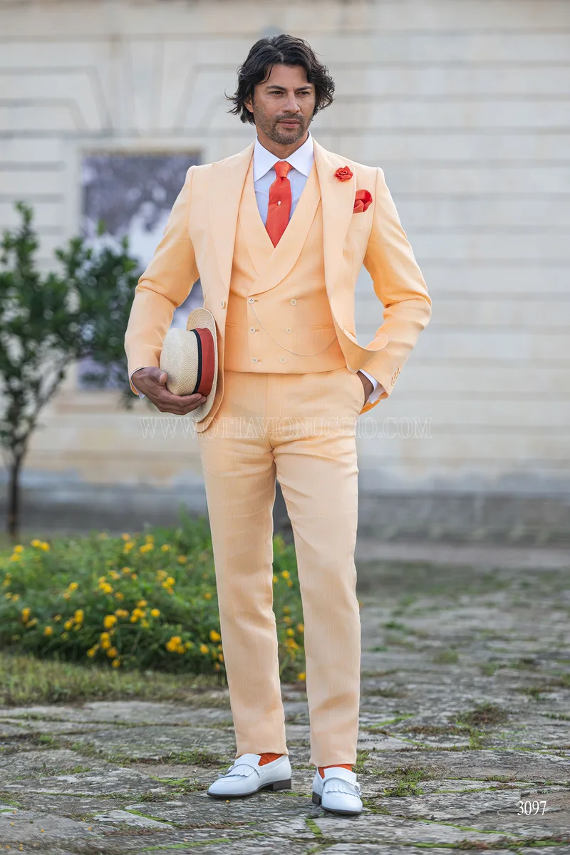 Abito da cerimonia uomo boho chic arancio 3