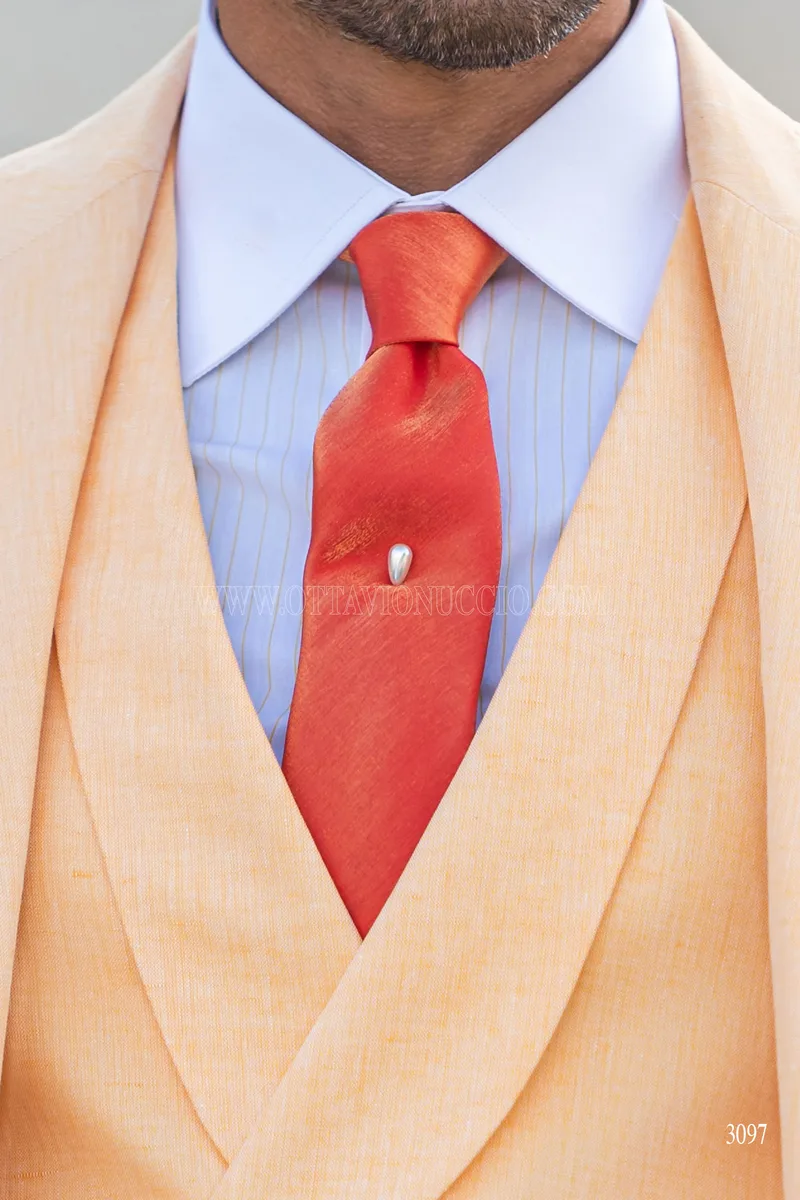 Abito da cerimonia uomo boho chic arancio 4
