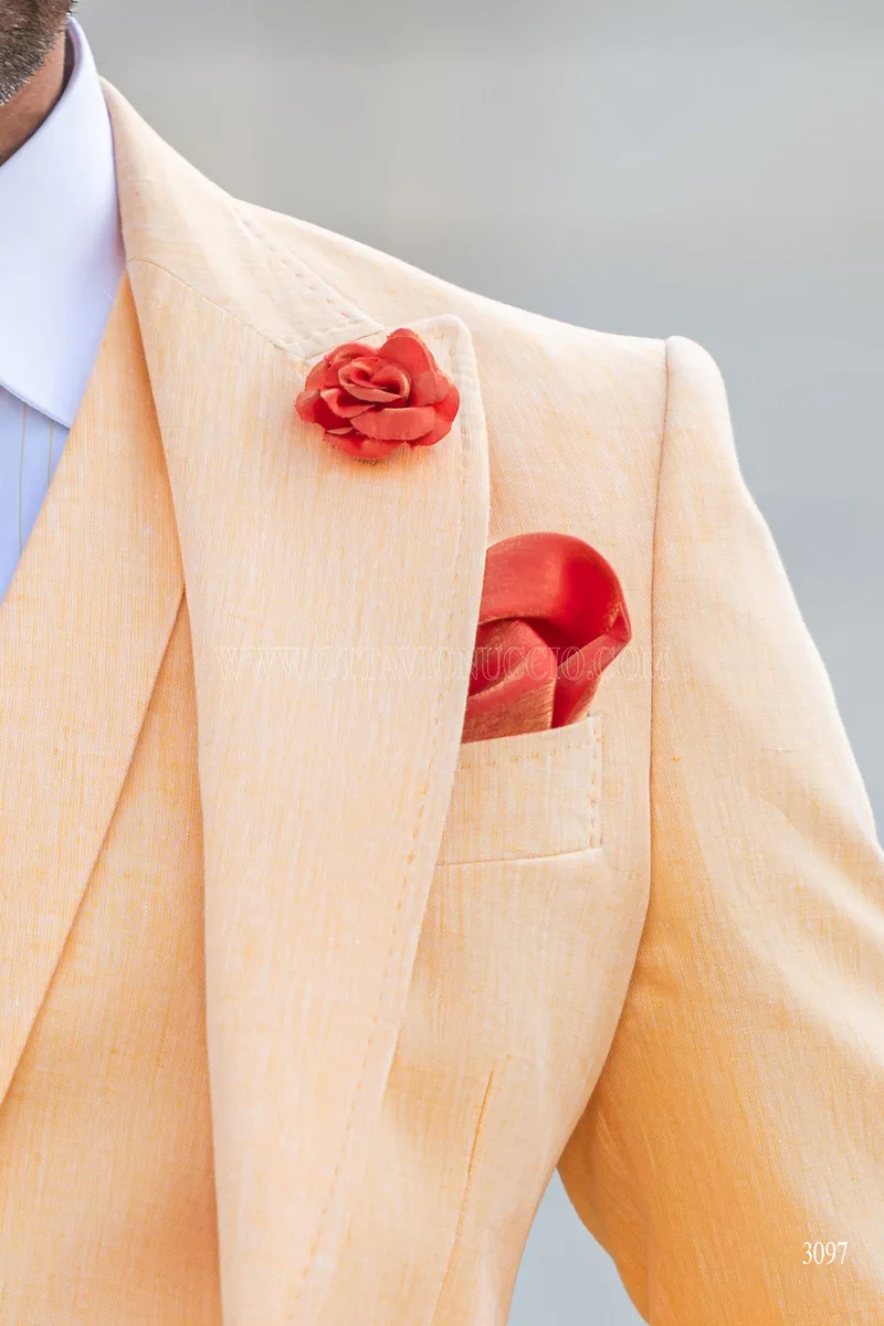 Abito da cerimonia uomo boho chic arancio 5