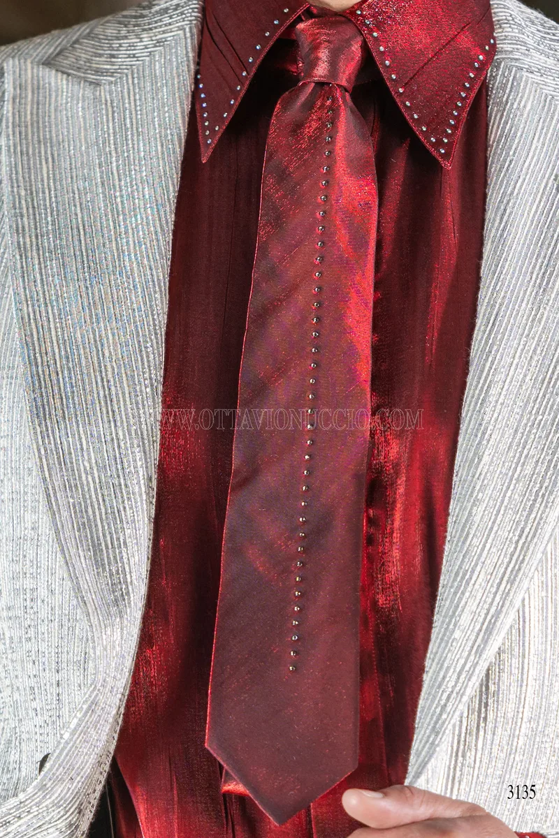 Blazer da uomo bianco argento 3