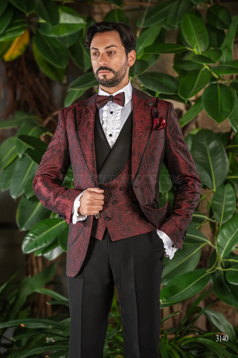 Blazer da uomo rosso per eventi di lusso 1