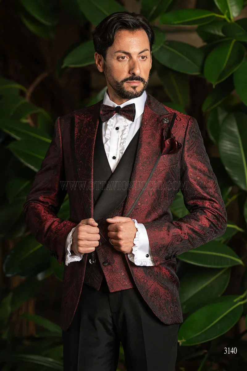 Blazer da uomo rosso per eventi di lusso 2
