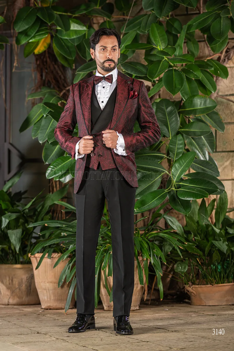 Blazer da uomo rosso per eventi di lusso 3