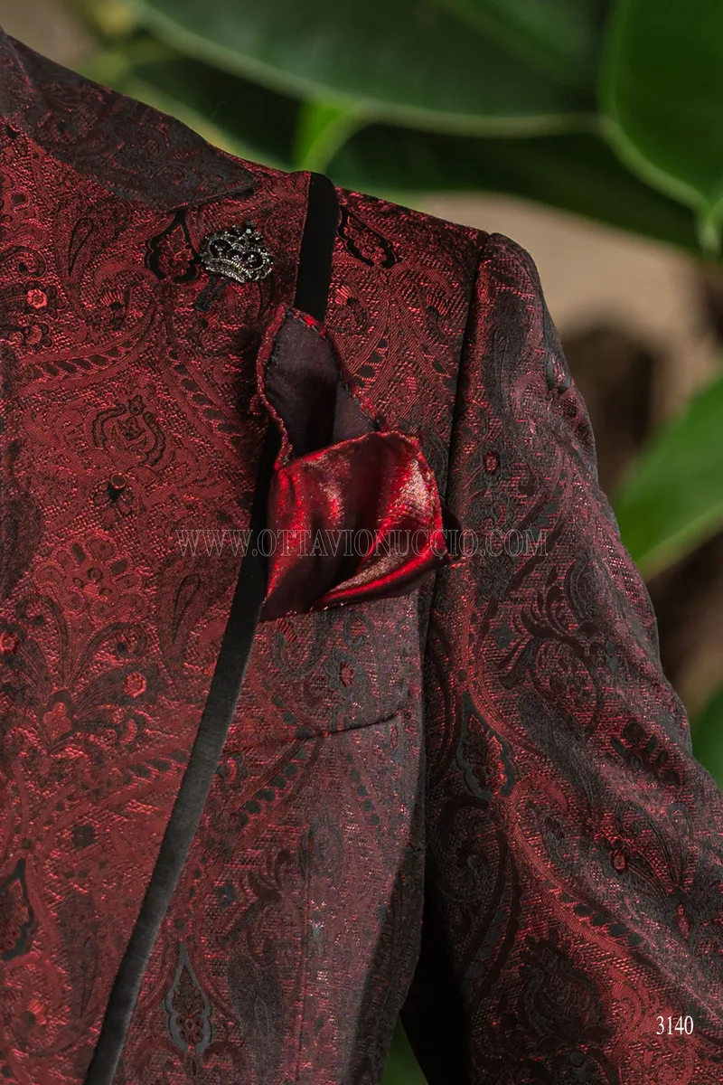 Blazer da uomo rosso per eventi di lusso 7