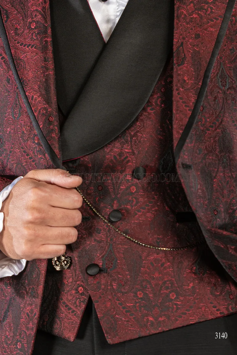 Blazer da uomo rosso per eventi di lusso 4