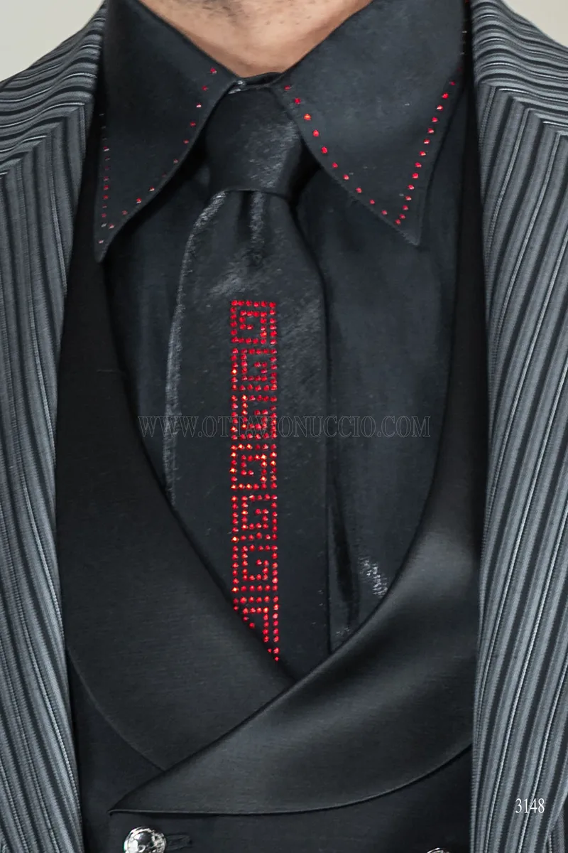 Frac gessato uomo sposo goth steampunk 5