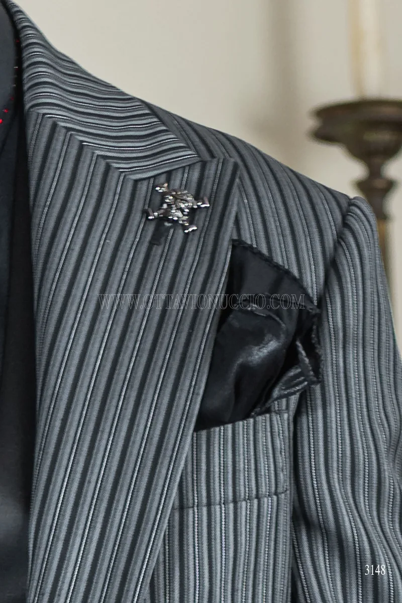 Frac gessato uomo sposo goth steampunk 6
