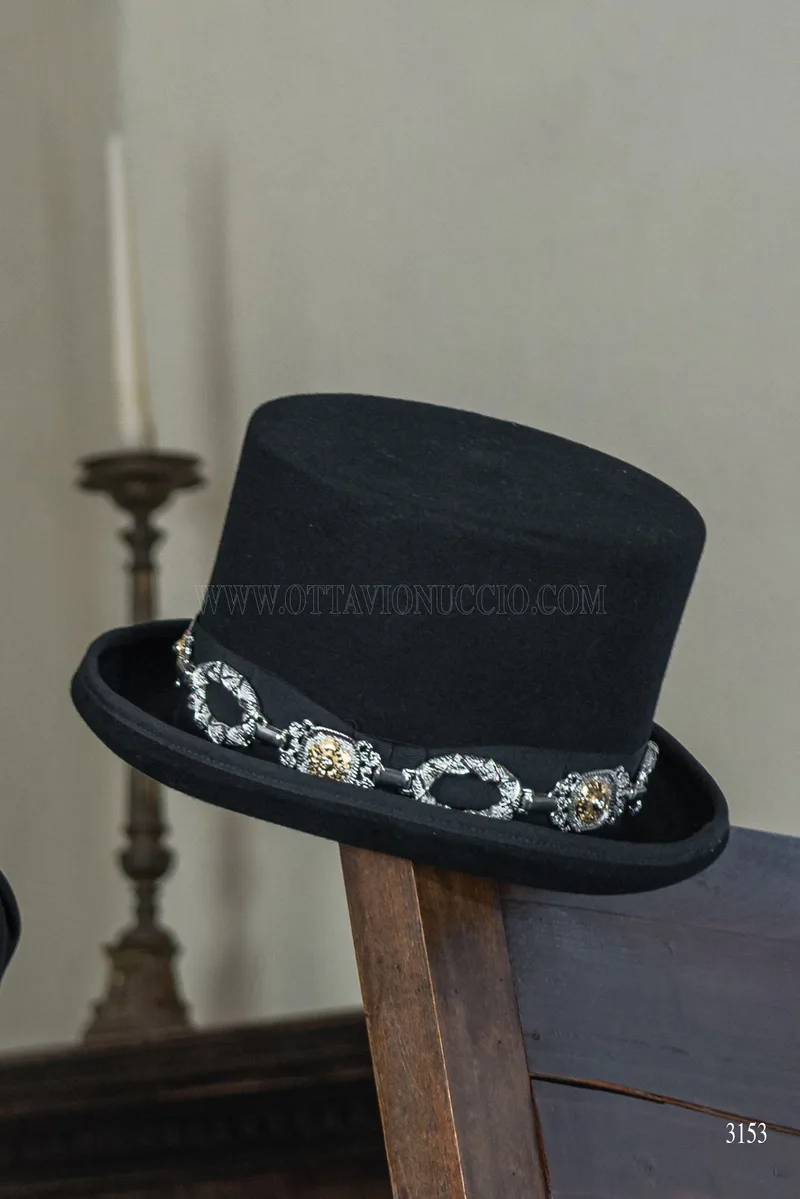 Frac uomo nero sposo in stile steampunk con pantalone damascato nero oro 10