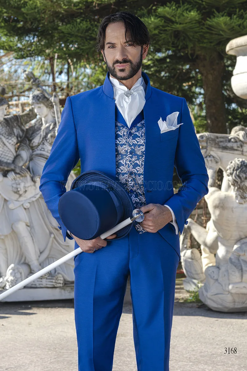 Abito Sposo Coreana in Shantung Blu Royal – pa