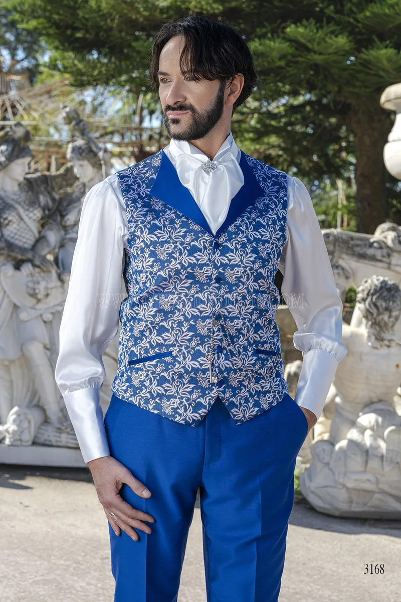 Abito Sposo Coreana in Shantung Blu Royal – fi