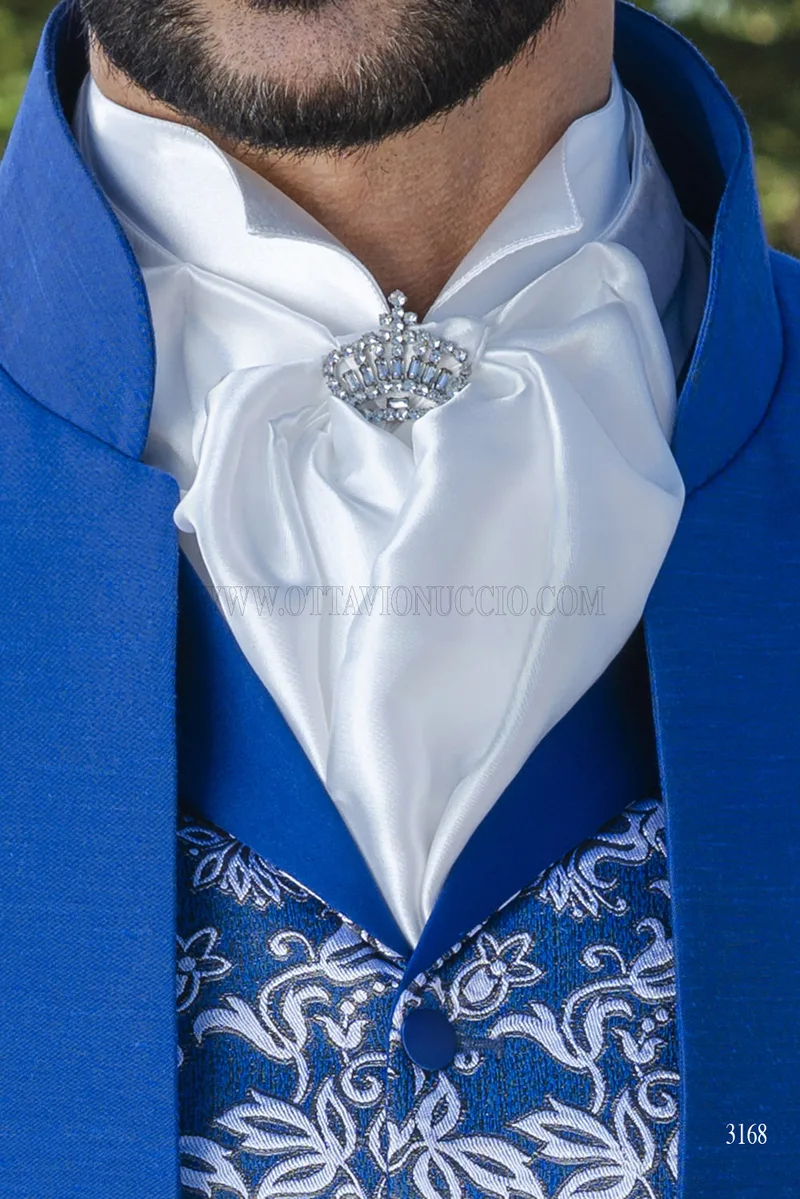Abito Sposo Coreana in Shantung Blu Royal 7
