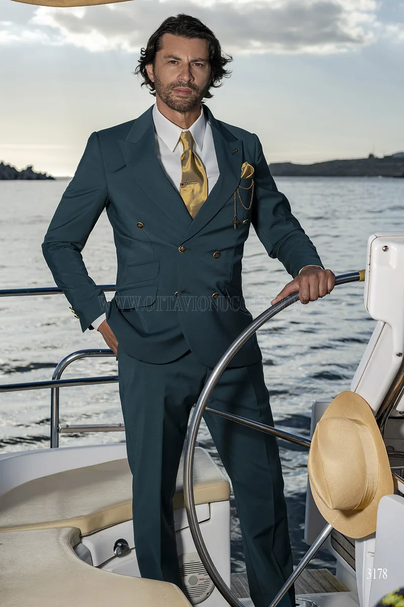 Abito Doppiopetto Sartoriale Verde Petrolio – fi