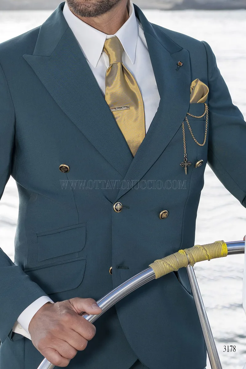 Abito Doppiopetto Sartoriale Verde Petrolio – pm