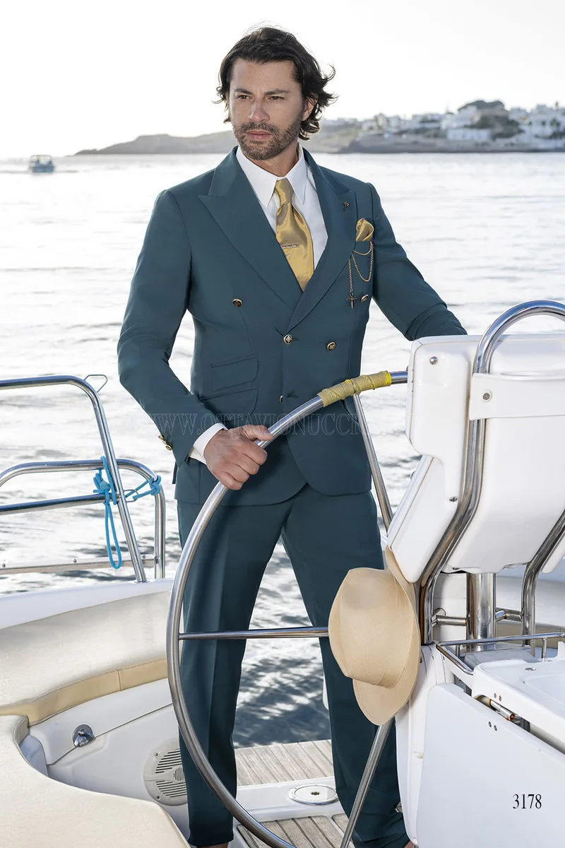 Abito Doppiopetto Sartoriale Verde Petrolio – fi
