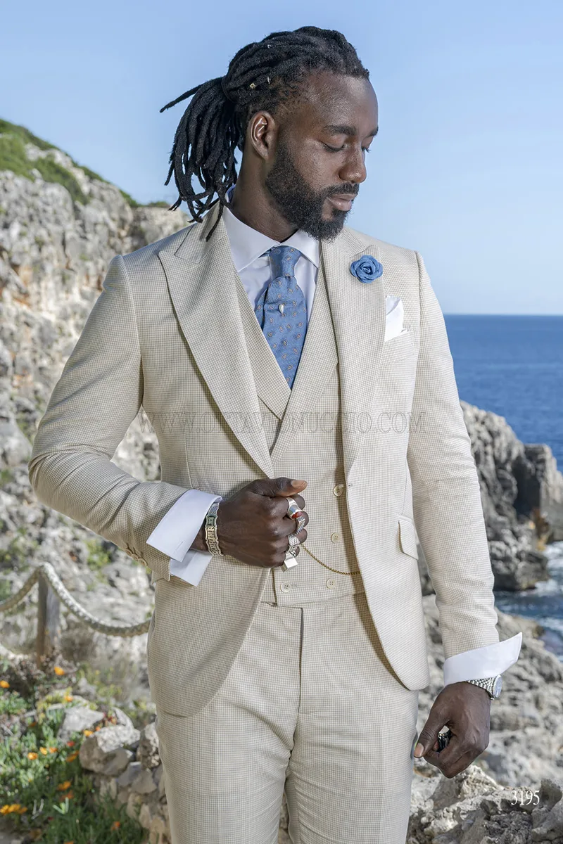 Abito Cerimonia Uomo 3 Pezzi in Lino e Cotone - Made in Italy – pa