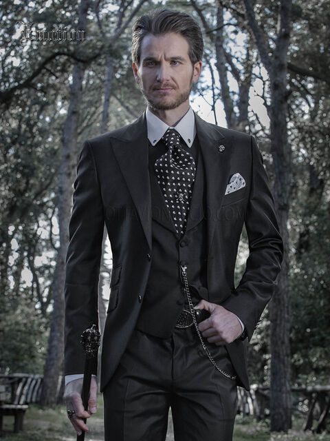 Completo da cerimonia uomo nero, moda sposo