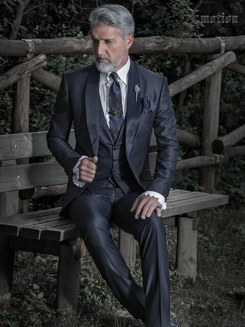 Abito da cerimonia uomo blu completo di gilet
